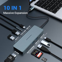 USB C Hub,อะแดปเตอร์ USB C,10 In 1 Proair Pro Dongle พร้อม4K HDMI,แท่นวาง USB-C (PD 100W,USB 3.0,การ์ด Sdtf