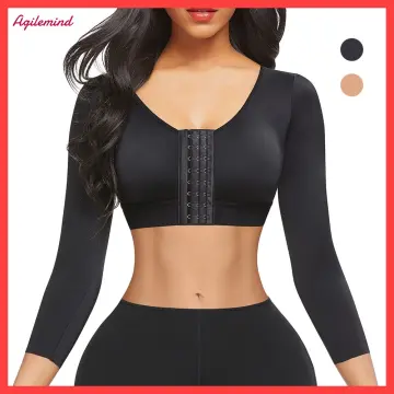 Women Compression Arm Slimming Upper Shaper Long Sleeve Chest Support Shapewear  Push Up Bras Seamless Sleevelet