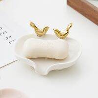 ☼◐▥ Nordic Ceramic Soap Dish Bird Decorative Drain Water Soaps Organizer Desktop Creative Ornaments Bathrooms Accessories