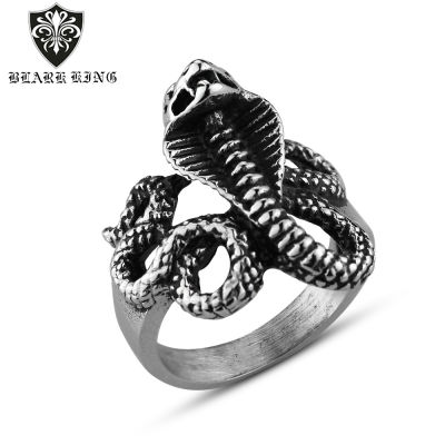 แหวนงูราศีแหวนสแตนเลสบุรุษงูบุคลิกภาพสัตว์ Z4B8