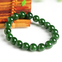 Natural Round Beads HeTian Jade Bracelet Natural Jasper Amulet Lovers Bracelets For Women Men Lucky Jewelry 8mm