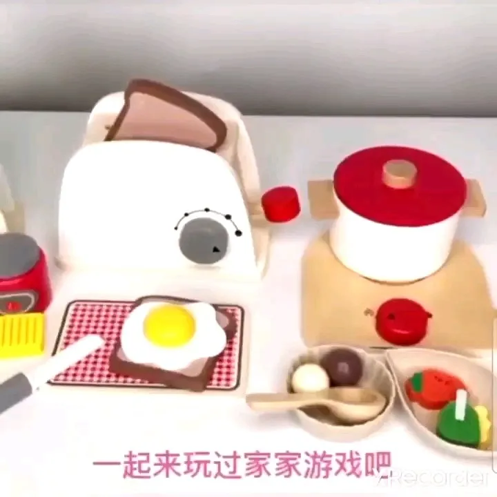 wooden kitchen set toy / wooden kitchen appliance toy / bread toaster / mixer / coffee maker