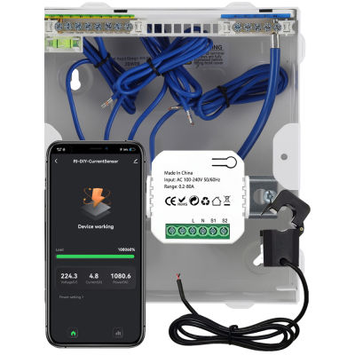 WiFi Energy Meter 80A Current Transformer Clamp KWh Power Monitor ไฟฟ้าสำหรับ Alexa Home Voice Control