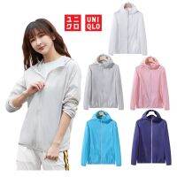 [ส่งของ]Uniqlo เสื้อแจ็กเก็ตแขนยาว มีฮู้ด แต่งซิป สําหรับผู้หญิง