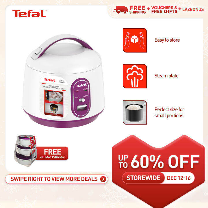 TEFAL Mini Mechanical Rice Cooker RK224165 0.7L 4 Cups Capacity Non ...