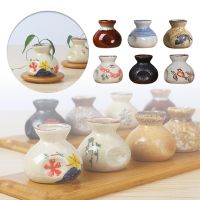 3 In 1 Japanese Glaze Ceramic Toothpick Holder Toothpick Dispenser Case Desktop Hydroponics Small Vase Restaurant Dry Ice Bottle