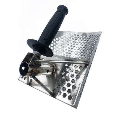 Sand Scoop for Metal Detecting, Stainless Steel with Hexahedron 7Mm Holes for Beach Treasure Hunting Plastic Handle