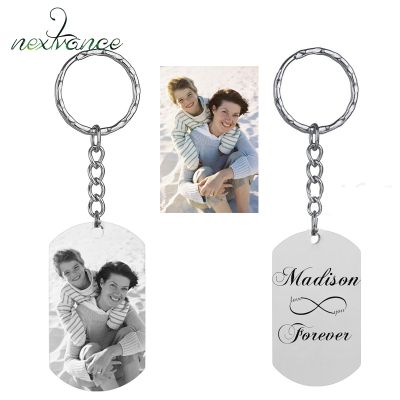 【CW】○◇﹍  Nextvance Chain Keychain Engrave Photo Text Name Plate Personality Anime Jewelry