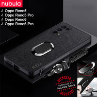 NUBULA Oppo Reno 5 | Reno 5 Pro | Reno 6 | Reno6 Pro เคสผิวเปลือกไม้หนังสัมผัส Hp Oppo Reno 5 6 Pro เคสกันกระแทกโทรศัพท์มือถือที่ยึดโทรศัพท์ในรถฟรีสายคล้องด้านหลังสำหรับ OPPO Reno 5 Reno6 Pro