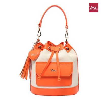 BSC Bag&Luggage กระเป๋าถือ+สายสะพายยาวทรงขนมจีบ รุ่น Gainar - สีส้ม
