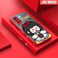 เคส JIUMOO สำหรับ Huawei Nova 8 Pro Nova 8 Se ลายการ์ตูนเด็กผู้หญิงชานมบางขอบสี่เหลี่ยมด้านข้างกันกระแทกดีไซน์ใหม่มีน้ำค้างแข็งโปร่งใสแข็งเคสมือถือปลอกซิลิโคนป้องกันกล้องคลุมทั้งหมด Softcase