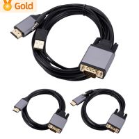 HD 1080P Converter Cable With Audio/Power Cable HDMI-Compatible To VGA Audio Video Converter Cord for Computer Laptop Projector