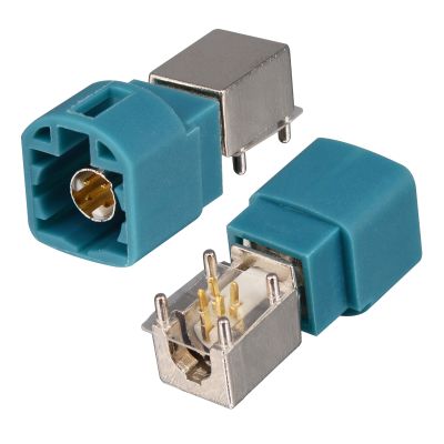 2 Pieces Fakra HSD RF Coaxial Connector 4pin Code Z /C Jack Female PCB Mount Right Angle Camera Display Satellite Radio Adapter