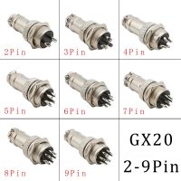 1Pair Metal GX20 Circular Aviation Quick Connector Socket Plug GX20 2/3/4/5/6/7/8Pin Male Female 20mm Nut Type Wire Panel Adapte