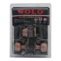 ลูกบิด+กุญแจลิ้นตาย SOLO 88-2201AC หัวจัน สีทองแดงรมดำ SOLO 88-2201 AC AC KNOB + DEABOLT