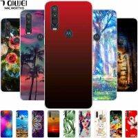 For Moto One Action Case Macro Soft Silicone Flower TPU Back Cases for Motorola Moto One Vision / MotoOne Case Capas Phone Bag Phone Cases