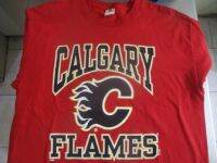 Calgary Flames Logo NHL Red Short Sleeve T-shirt Size XL