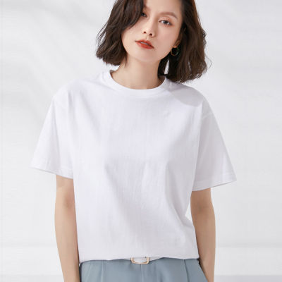 Solid Color T-shirt Womens Short-sleeved Summer 2023 New Korean Style Loose Half-sleeved Round Neck Thin Top T-shirt 2023