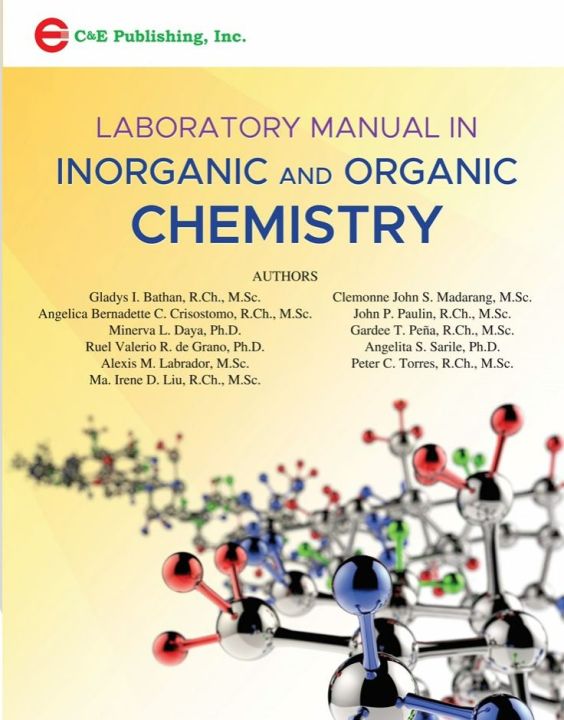 Laboratory Manual In Inorganic And Organic Chemistry-9789719818304 - C ...