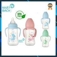 Bình Sữa Cổ Rộng PP AKI 180ml - 240ml - 300ml tặng kèm núm vú cổ rộng