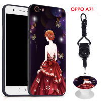 มาใหม่ล่าสุดสำหรับ OPPO A71เคสโทรศัพท์สำหรับ OPPO ซิลิคอนนุ่มกรณีที่มีรูปแบบเดียวกันขาตั้งโทรศัพท์และเชือก