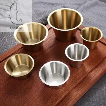 Dipping Bowl Plates Container Reusable Stainless Steel Sauce Cups For  Barbecue