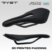 RYET Carbon Fiber 3D Printed Bike Saddle Ultralight Hollow Comfortable Breathable MTB Mountain Road Cycling Seat Bicycle Parts