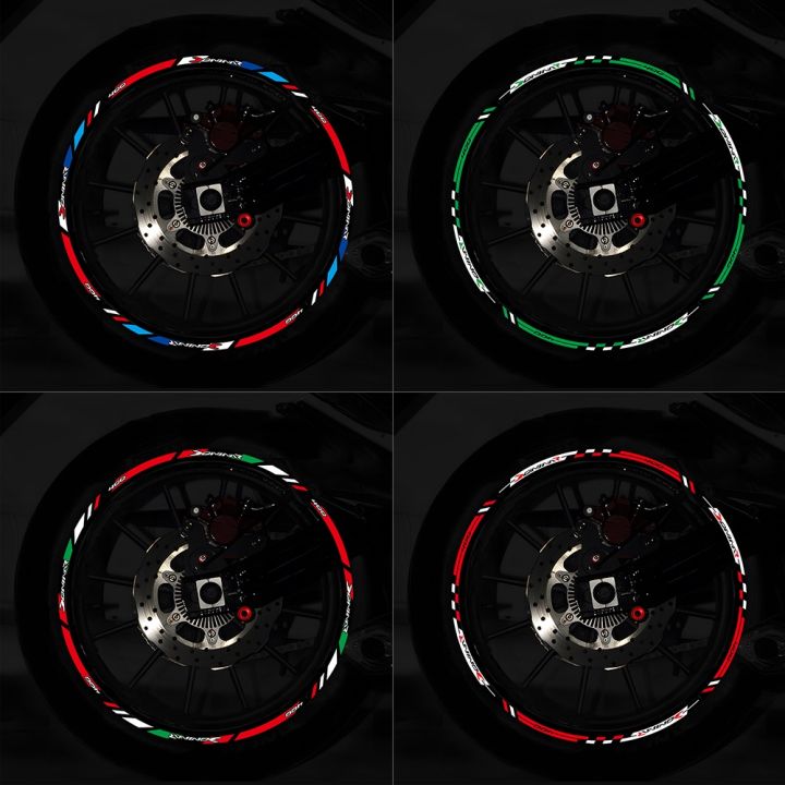 สติกเกอร์ติดดุมล้อมอเตอร์ไซค์สำหรับ-bajaj-dominar-400แถบขอบสะท้อนแสงสกู๊ตเตอร์ฮับ