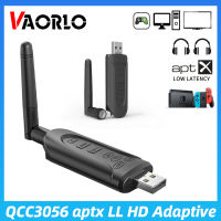 VAORLO Qualcomm QCC3056 USB Dongle Adapter Bluetooth 5.3เครื่องส่งสัญญาณเสียงไร้สาย Latency ต่ำอะแดปเตอร์คอมพิวเตอร์พร้อมไมโครโฟน3.5มม. AUX RAC AptX HD LL Adaptive สำหรับ T V PC