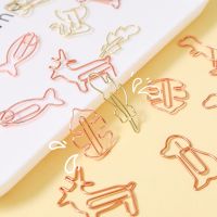 12 Set Cute Metal Paper Clip Student Hollow Out Distinguishing Pin Office Learning Materials Bookmark Folder Test Paper