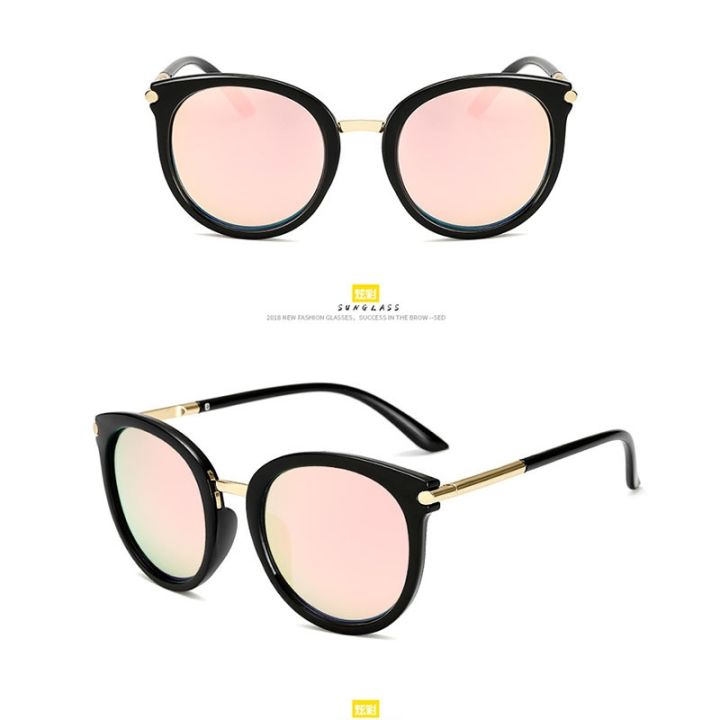 แว่นตากันแดดกระจกแว่นตากันแดดแบบกลมย้อนยุคแฟชั่นสำหรับผู้หญิงคลาสสิกใหม่เฉดสีผู้หญิงย้อนยุค-gafas-oculos-de-sol-uv400