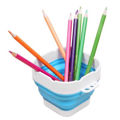 Collapsible Paint Brush Cup Collapsible Painting Bucket Brush Washer 1.2L Painting Water Cup Brush Cleaner For Watercolor Oil Paint Tools Accessories