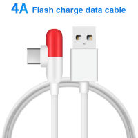 4A ตรงโค้ง90องศาของการหมุน Super Fast Type C เคเบิ้ล USB สายเคเบิลข้อมูลสำหรับหัวเว่ยซัมซุง Xiaomi มือถือศัพท์มือถือสายไฟ