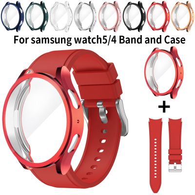 Protective Case+Band for Samsung Galaxy Watch 4/5 40mm 44mm Soft TPU Cover+Bracelet for Samsung Galaxy Watch Silicone 20mm Strap Cases Cases