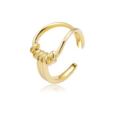 [COD] แหวนเหล็กไทเทเนียมชุบ 14K แหวนสตรีคุณภาพสูงสีทองแท้ไม่ซีดจางแหวนไฮดรอลิกสแตนเลส