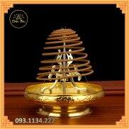 Khay cắm hương vòng - đĩa cắm nhang vòng rồng vàng