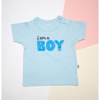 PP-102 เสื้อเด็ก เสื้อตัวเล็กเสื้อยืดเสื้อสีฟ้า I am a BOY