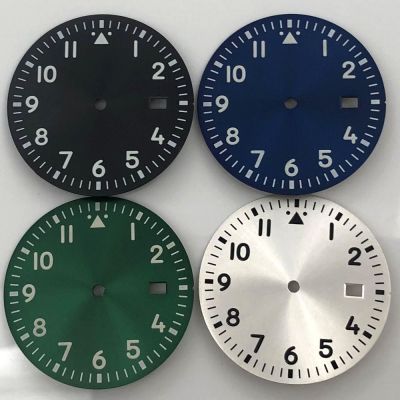 Watch Parts 34Mm Sterile Dial Green Luminous Fit NH35/NH36 Automatic Mechanical Movement