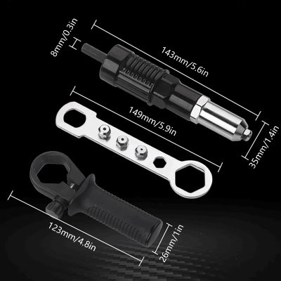 Electric Rivet Nut Adapter Cordless Drill Riveter Electric Riveting Tool Insert Nut Power Tool Accessories,Rugged Carrying