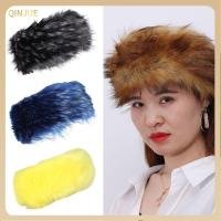 QINJUE อบอุ่น ที่ปิดหูกันหนาว Snow Earwarmer ขนสัตว์ faux ที่คาดผมขนเทียม หมวกรัสเซียปุย หมวกฤดูหนาวสำหรับผู้หญิง