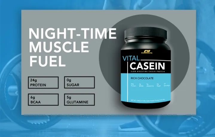 Casein Halal - Vital Casein 1kg, 24g Protein, 0g Sugar, 67 servings, 104 kcal(Multi Stage Slow Digesting Casein Protein) + FREE Vital Whey 3 in 1 Adv Shaker (Black)