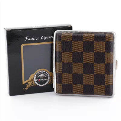 Double-open Leather Ciggarett Case Holder for 20pcs Ciggarete Stainless Steel Tobaco Ciggarettee Box Smking Tools