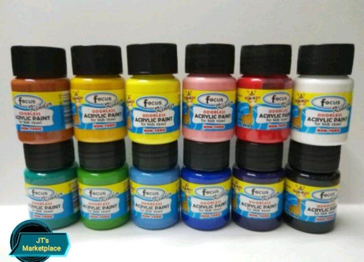 Odorless Kids Artist Acrylic Paint (12 colors x 15ml) Lazada PH
