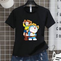 Doraemon เสื้อผ้าคุณผู้ชาย เสื้อทีเชิ๊ต เสื้อยืดคอกลมแฟชั่น เสื้อแขนสั้น เสื่อคู่รัก เสื้ัอกีฬาเสื้อออกกำลังกาย