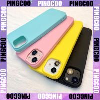 เคสไอโฟน11 TPU Soft Simple Case Solid Candy Color Case Black Yellow Pink Blue Camera Protection Shockproof Compatible For iPhone 14 13 12 Pro Max 11 XR XS