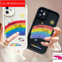 เคสสำหรับ Redmi 12 12C A1 10C 10 10A 9 9A 9C 9T Note 12 12 12S 11 S 10S 11 10S 9 Pro Xiaomi Poco X3 X3NFC X3Pro 12 11 11 11 11 S 9 Pro นิ่ม TPU หน้ายิ้มเรียบง่ายสีรุ้งฝาครอบป้องกัน