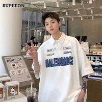 SUPEEON丨ชุดคู่แขนสั้นผู้ชายพิมพ์ลายเสื้อโปโลมีสไตล์สัมผัสใหม่อเนกประสงค์