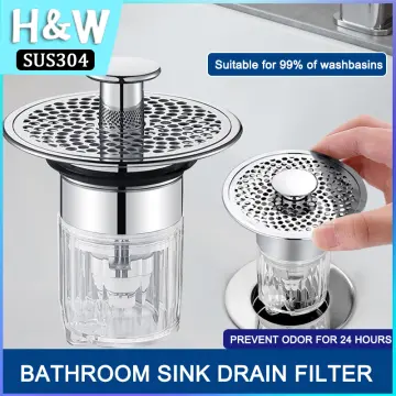 Universal Bathroom Sink Stopper, Press-type Anti-odor Sink Drain