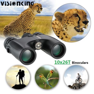 Visionking กล้องกล้องส่องทางไกลแบบสองตาความละเอียดสูงกันน้ำ10X26การตั้งแคมป์การล่าสัตว์ BAK4แว่นตากันแดดขนาดกะทัดรัดเครื่องมือ Spyglass กลางแจ้ง