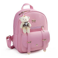 Women Backpacks Fashion PU Leather Shoulder Bag Solid Color Small Backpack School Backpack